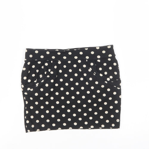 Miss Selfridge Women’s Black Polka Dot Stretch Pencil Skirt Size 10