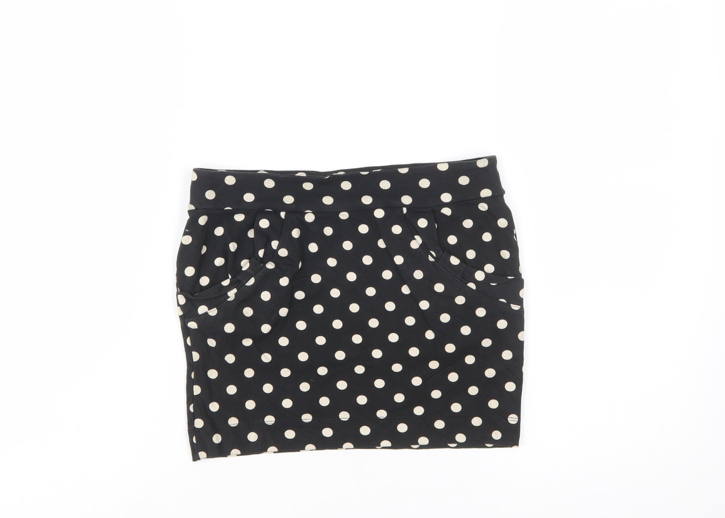 Miss Selfridge Women’s Black Polka Dot Stretch Pencil Skirt Size 10
