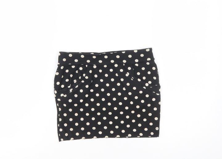 Miss Selfridge Women’s Black Polka Dot Stretch Pencil Skirt Size 10