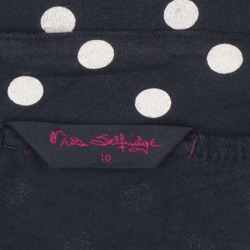 Miss Selfridge Women’s Black Polka Dot Stretch Pencil Skirt Size 10