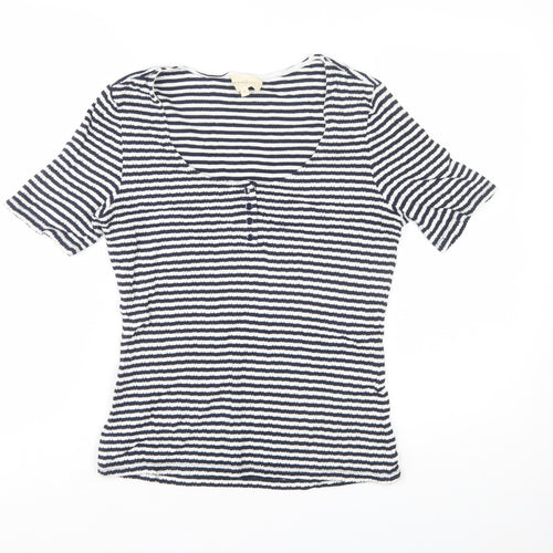 Sézane Women’s Blue Striped Cotton Jersey T-Shirt Size S