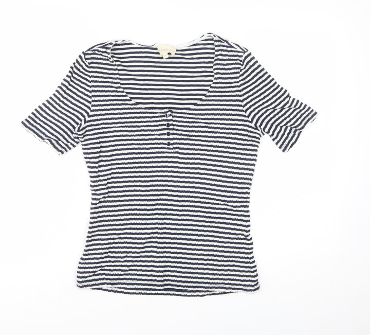 Sézane Women’s Blue Striped Cotton Jersey T-Shirt Size S