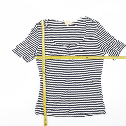 Sézane Women’s Blue Striped Cotton Jersey T-Shirt Size S
