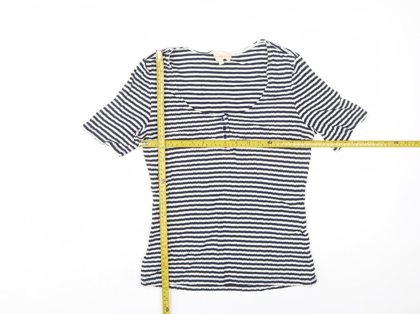 Sézane Women’s Blue Striped Cotton Jersey T-Shirt Size S