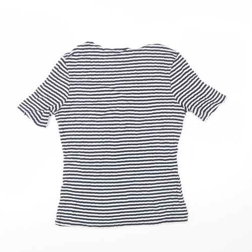 Sézane Women’s Blue Striped Cotton Jersey T-Shirt Size S