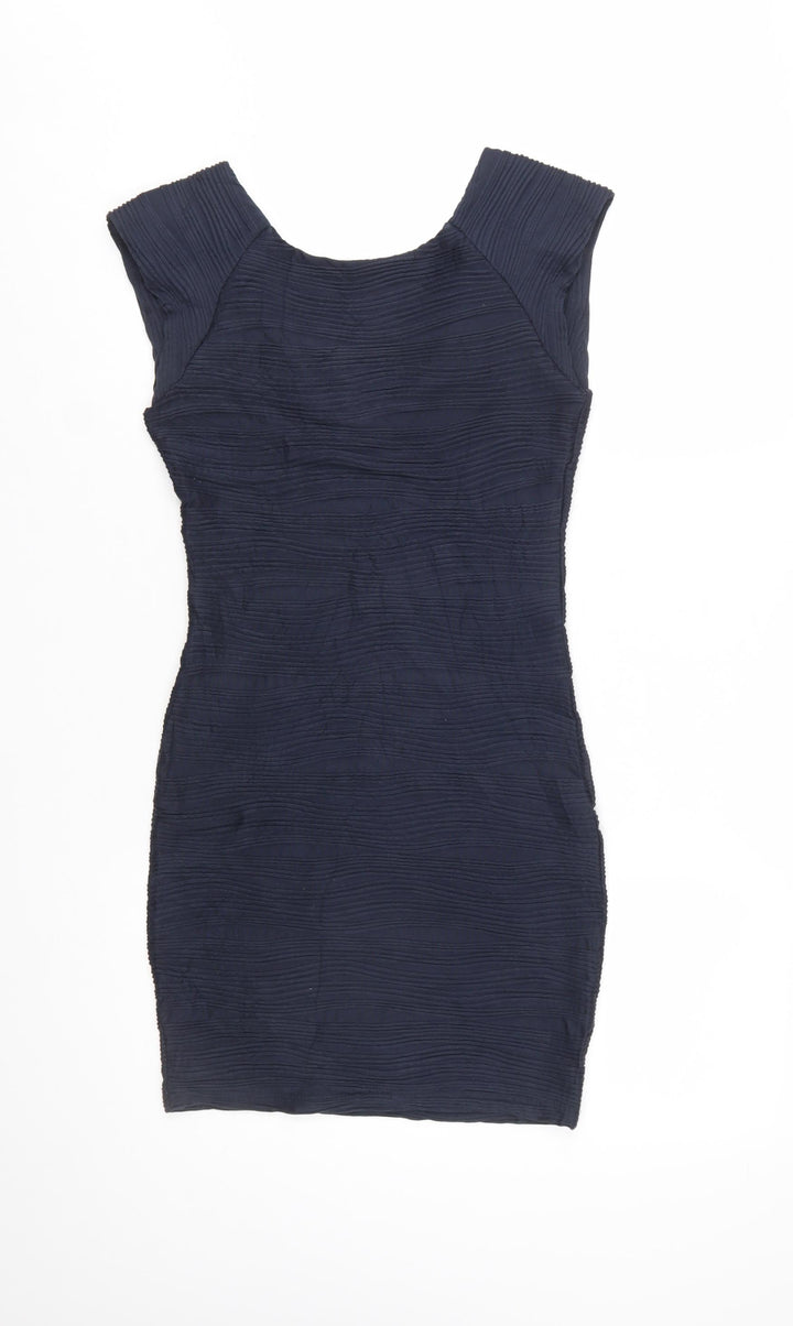 AX Paris Women Blue Size 8 Bodycon Sleeveless Short Dress