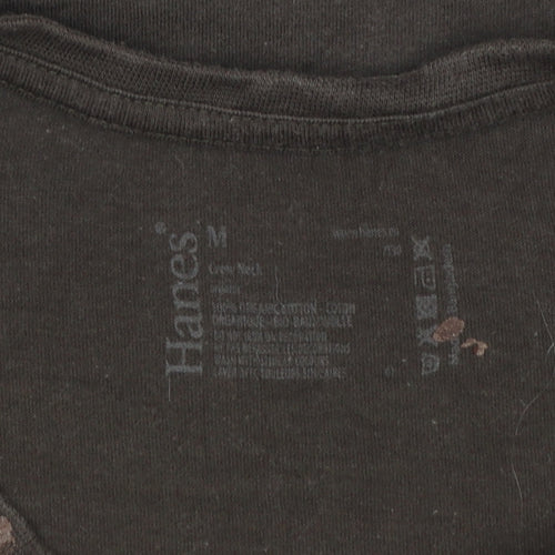 Hanes Womens Brown Short Sleeve 100% Cotton Crew Neck T-Shirt M