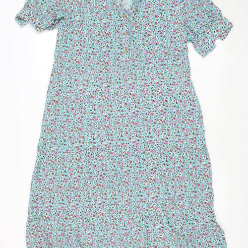 Marks and Spencer Women’s Multicoloured Floral Midi Fit & Flare Dress Size 12