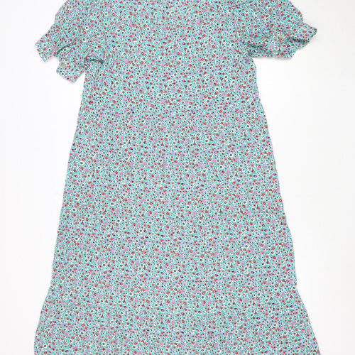 Marks and Spencer Women’s Multicoloured Floral Midi Fit & Flare Dress Size 12