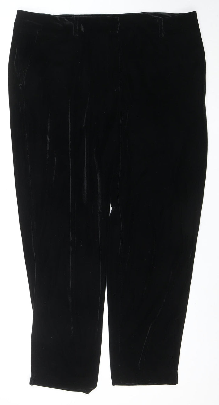 Dorothy Perkins Womens Black Velvet Trousers Size 18