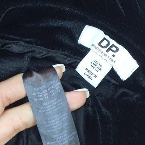 Dorothy Perkins Womens Black Velvet Trousers Size 18