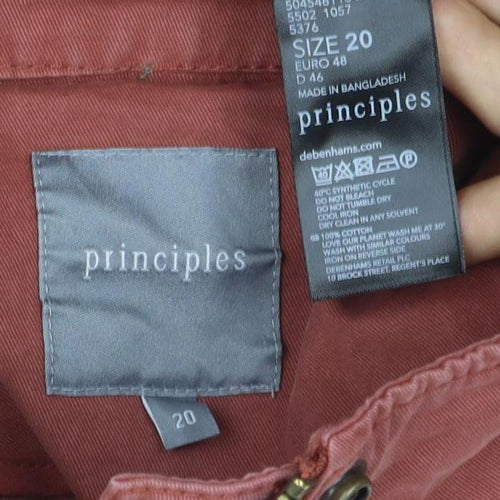 Principles Womens Brown Cotton Military Jacket Size 20