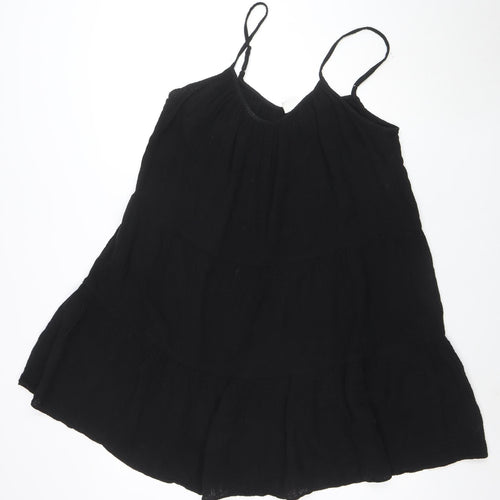 H&M Womens Black M Sleeveless Halter Slip Dress Summer Cotton