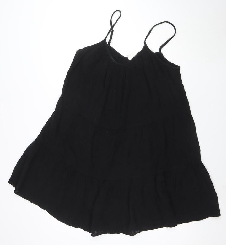 H&M Womens Black M Sleeveless Halter Slip Dress Summer Cotton