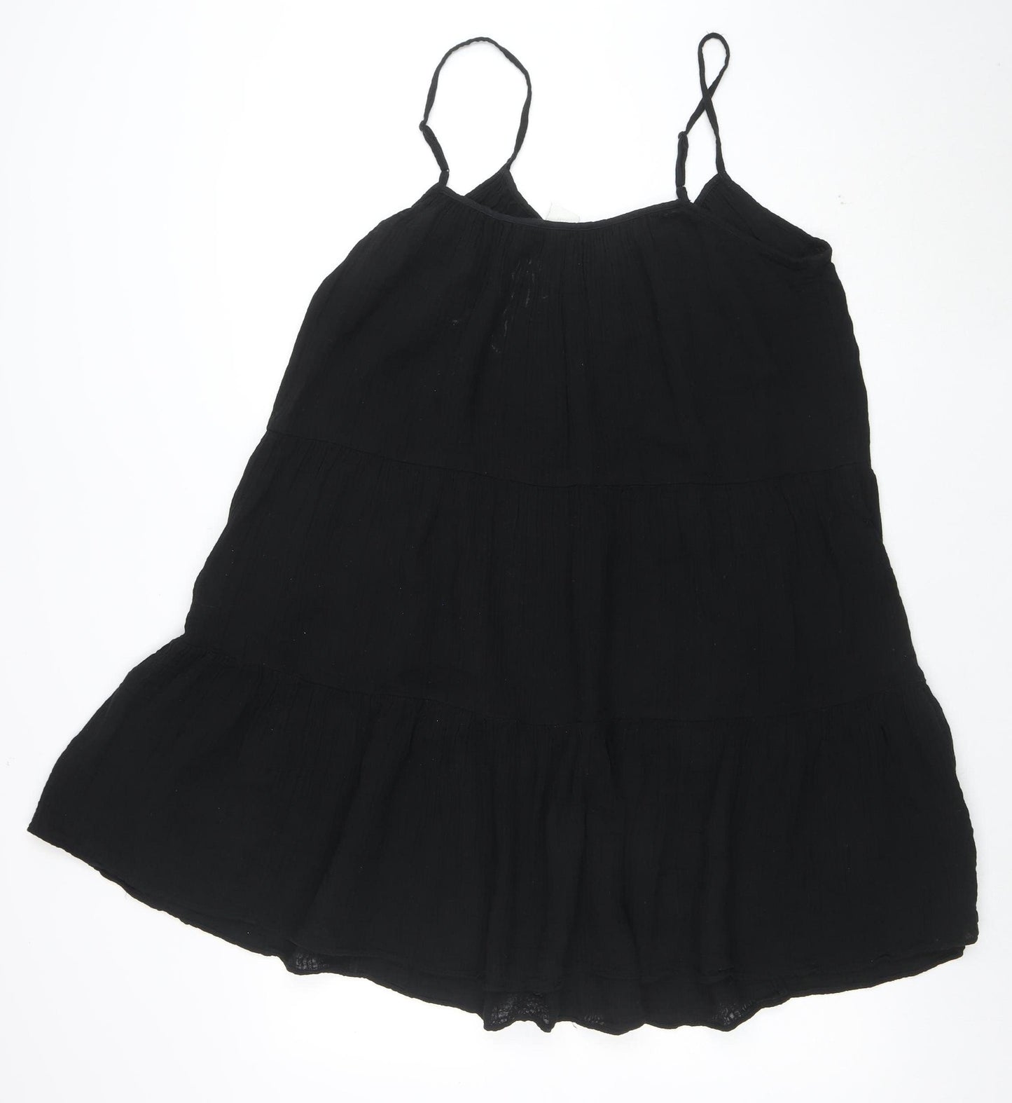 H&M Womens Black M Sleeveless Halter Slip Dress Summer Cotton