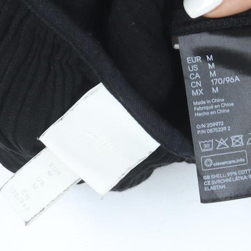 H&M Womens Black M Sleeveless Halter Slip Dress Summer Cotton