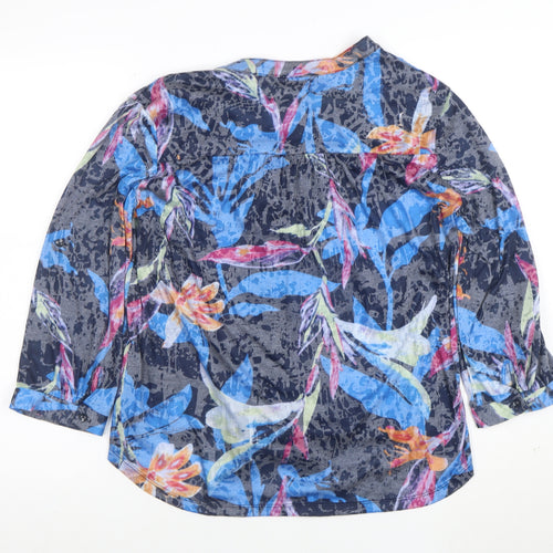 Just Elegance Women's Multicoloured Floral 3/4 Sleeve Button Blouse M