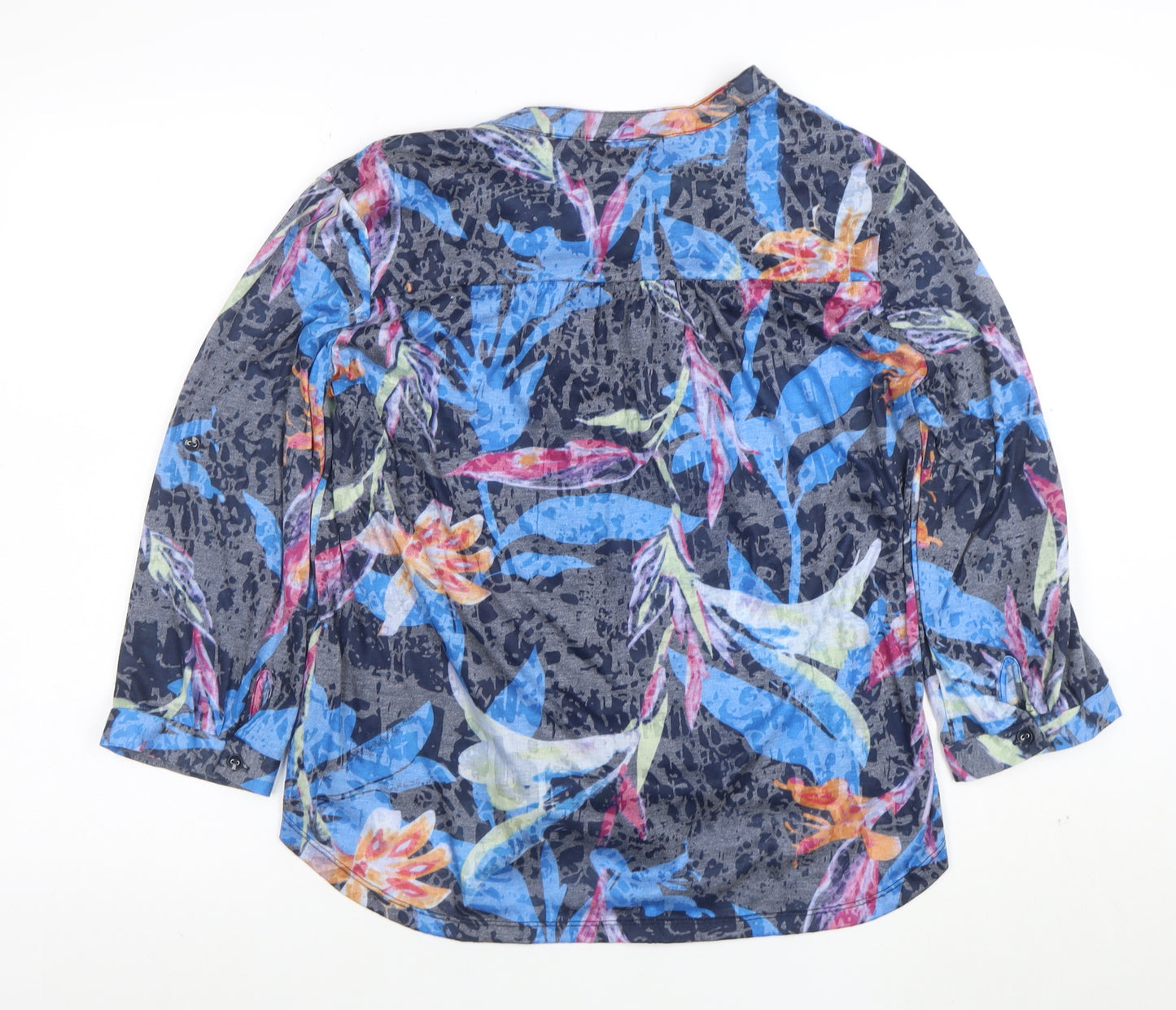 Just Elegance Women's Multicoloured Floral 3/4 Sleeve Button Blouse M