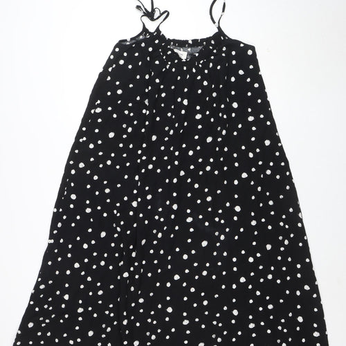 Grace & Mila Women's Black Polka Dot Halter Slip Dress L