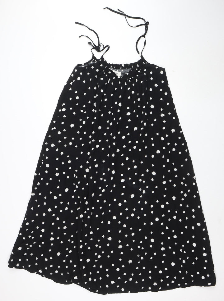 Grace & Mila Women's Black Polka Dot Halter Slip Dress L