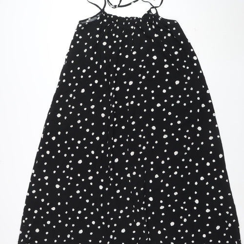 Grace & Mila Women's Black Polka Dot Halter Slip Dress L