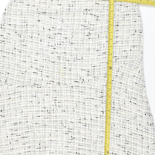 Kaliko Women Ivory Tweed Wool Pencil Skirt Size 14