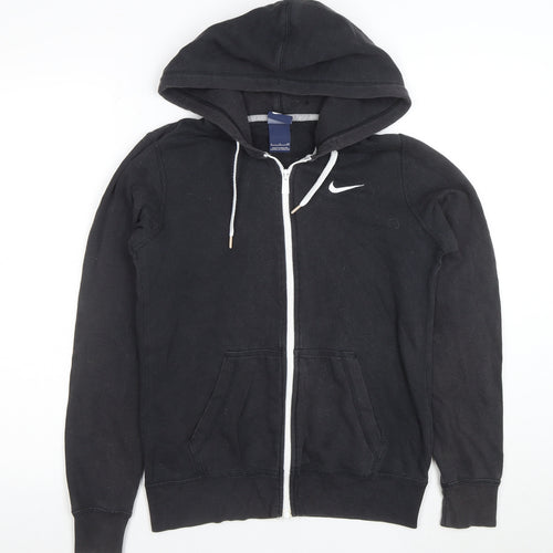 Nike Women's Black Small Full Zip Hoodie Sweatshirt Cotton Blend