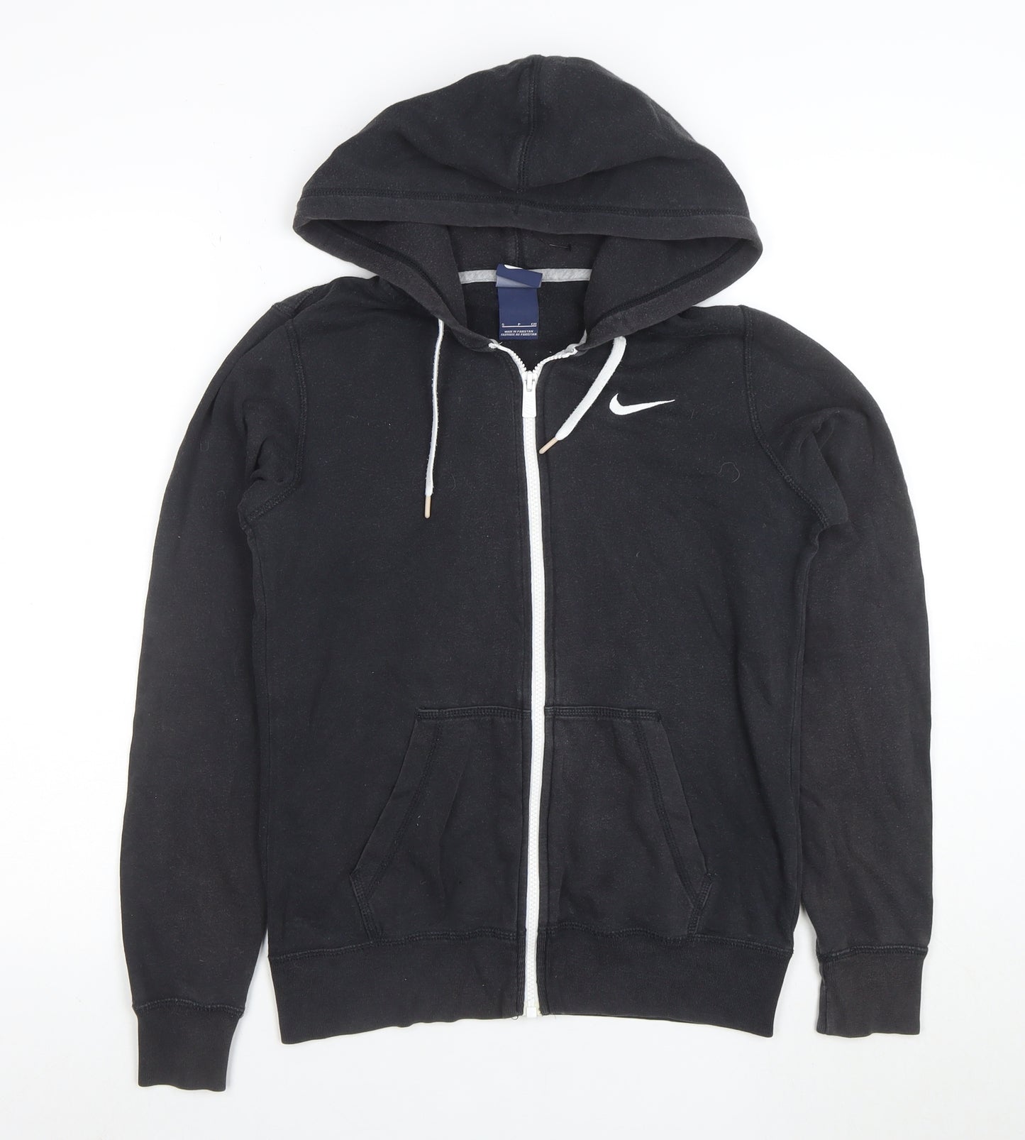 Nike Women's Black Small Full Zip Hoodie Sweatshirt Cotton Blend