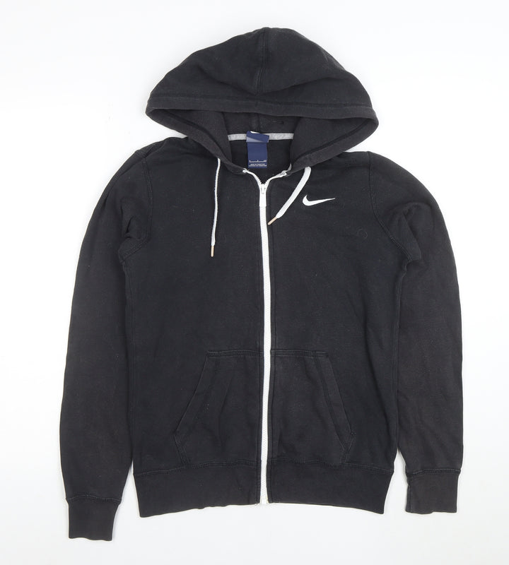 Nike Women's Black Small Full Zip Hoodie Sweatshirt Cotton Blend