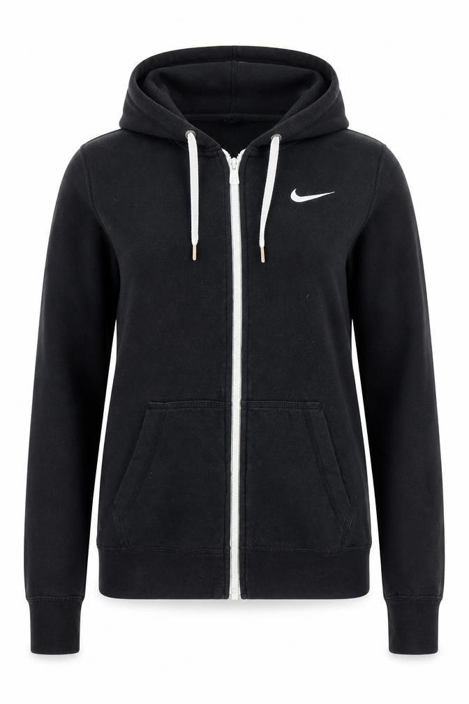Nike Women's Black Small Full Zip Hoodie Sweatshirt Cotton Blend
