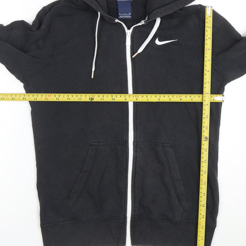 Nike Women's Black Small Full Zip Hoodie Sweatshirt Cotton Blend