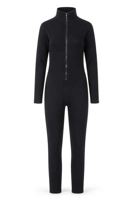 PrettyLittleThing Women Black XS Long Sleeve Zip Catsuit Jumpsuit