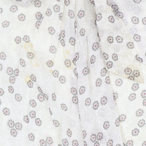 Ted Baker Women Ivory Floral Bow A-Line Silk Skirt Size 10