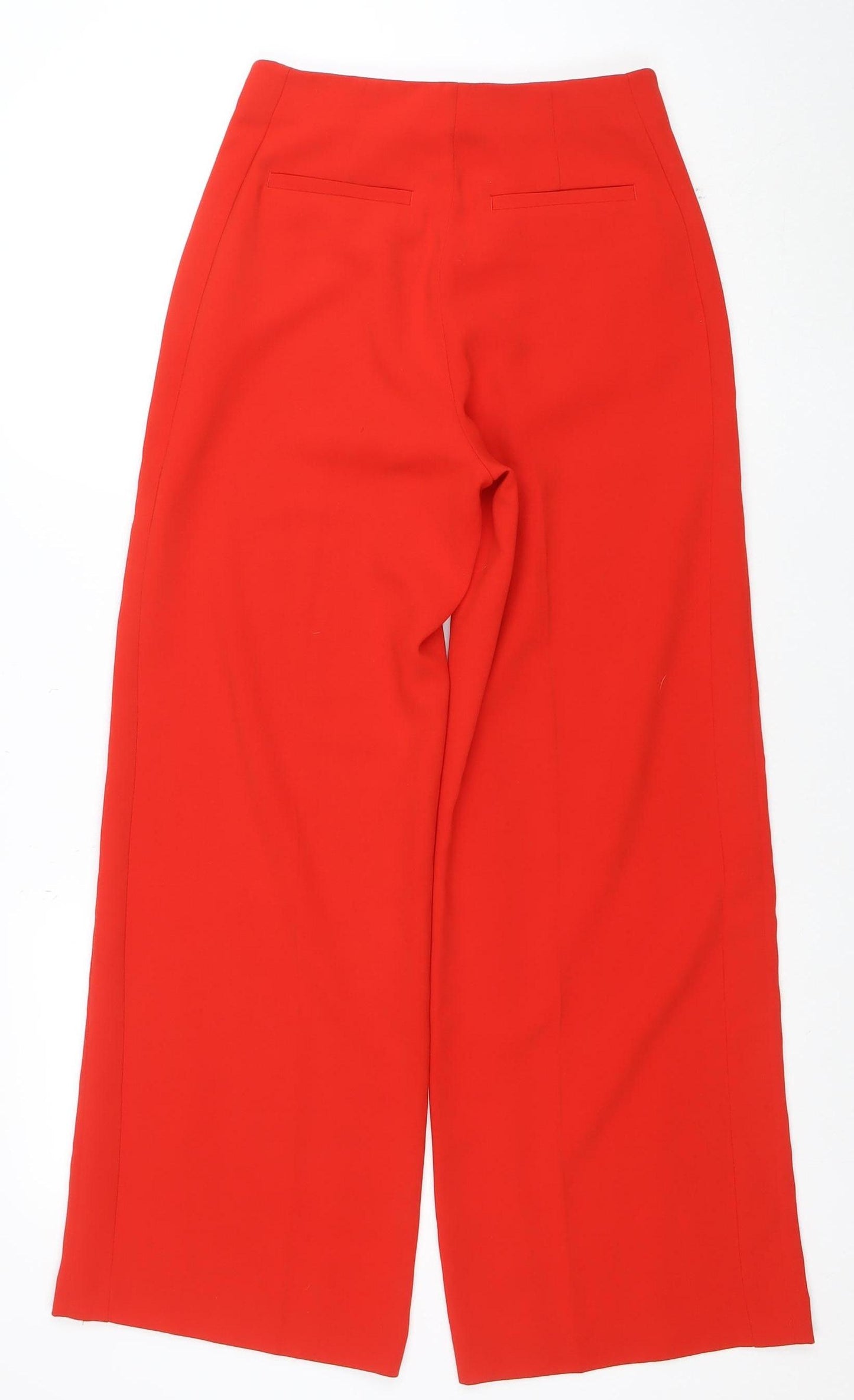 GORGOR Womens Red Wide-Leg Cropped Trousers Size 10