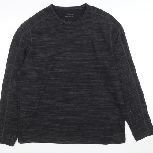 AllSaints Men's Black Medium Crew Neck Long Sleeve Sweatshirt