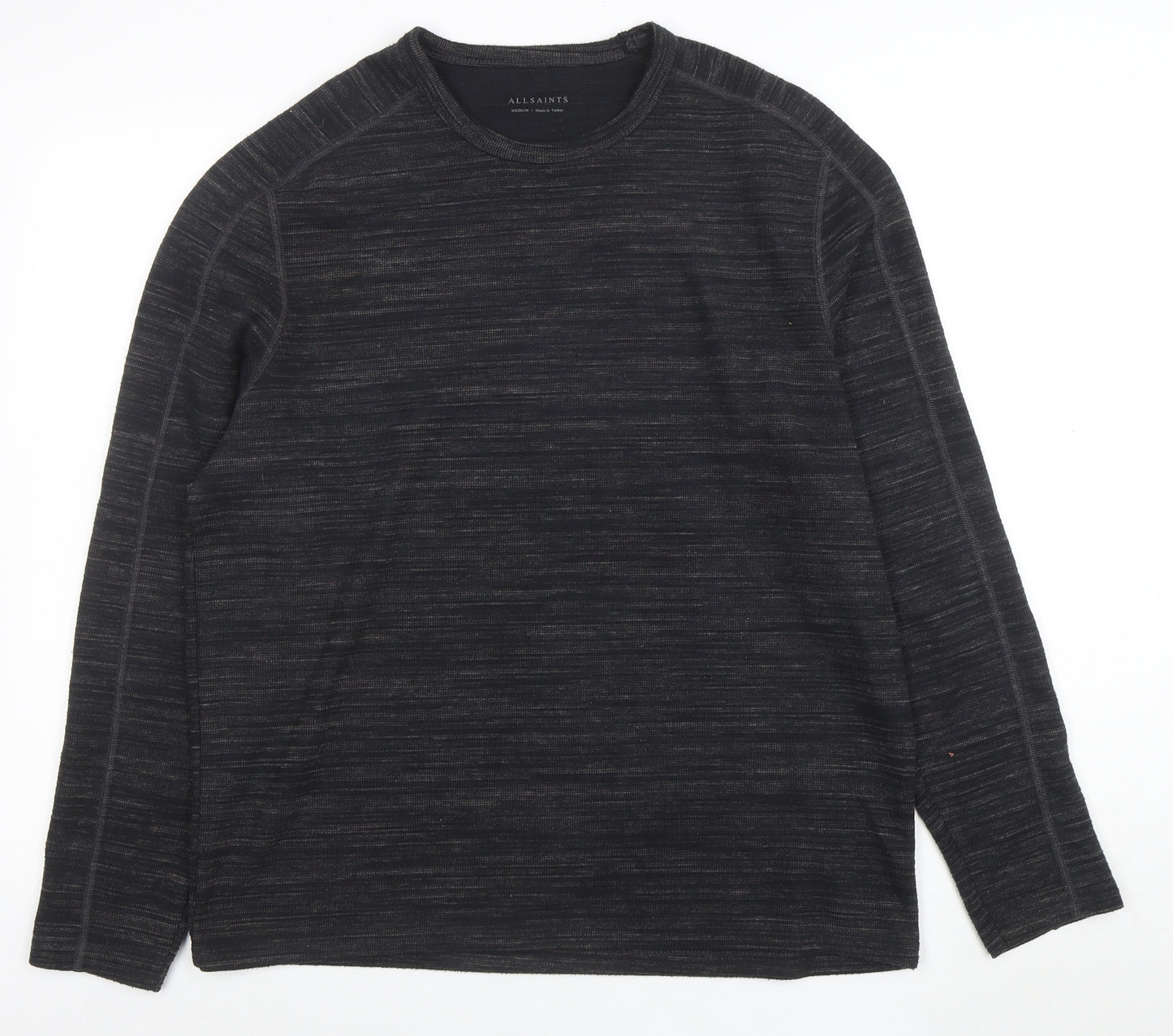 AllSaints Men's Black Medium Crew Neck Long Sleeve Sweatshirt