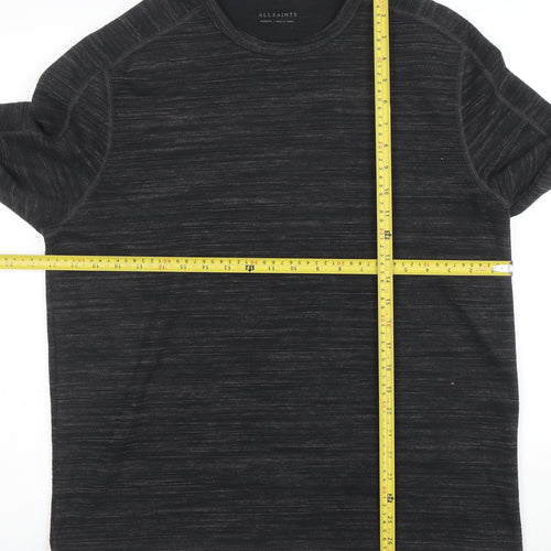 AllSaints Men's Black Medium Crew Neck Long Sleeve Sweatshirt