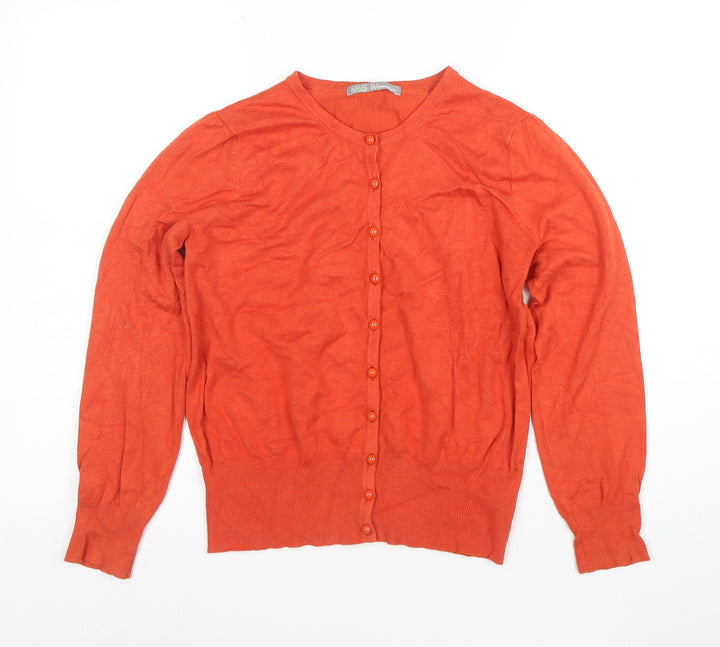 Marks and Spencer Women’s Orange Crew Neck Cardigan Size 14