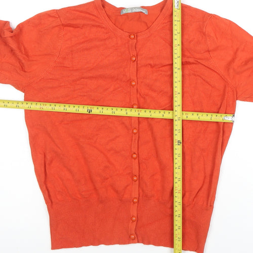 Marks and Spencer Women’s Orange Crew Neck Cardigan Size 14