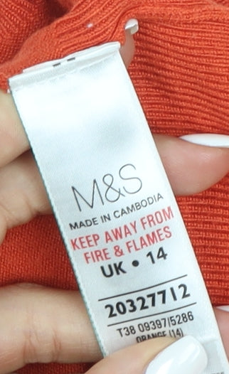 Marks and Spencer Women’s Orange Crew Neck Cardigan Size 14