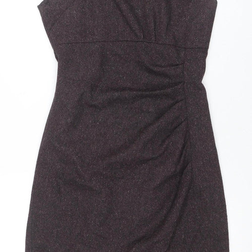 L.K. Bennett Women's Brown Wool Blend Ruched Sheath Dress Size 6