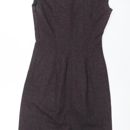L.K. Bennett Women's Brown Wool Blend Ruched Sheath Dress Size 6