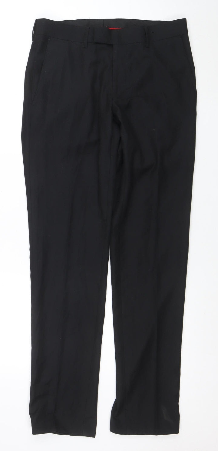 Dressmann Slim Fit Black Dress Pants 30x32 Unisex Adults Trousers