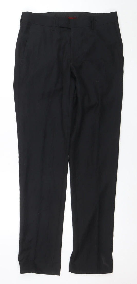 Dressmann Slim Fit Black Dress Pants 30x32 Unisex Adults Trousers