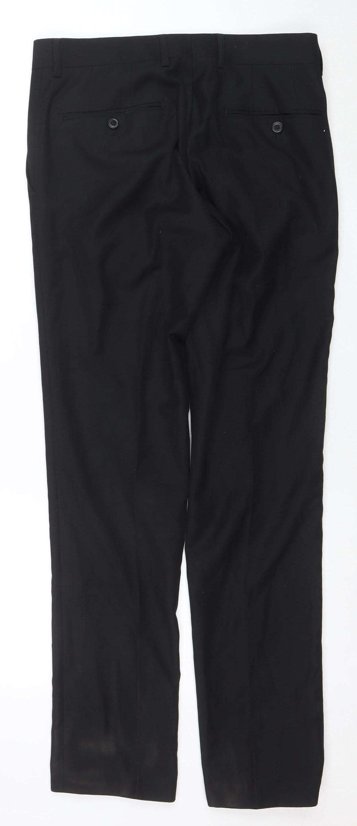 Dressmann Slim Fit Black Dress Pants 30x32 Unisex Adults Trousers