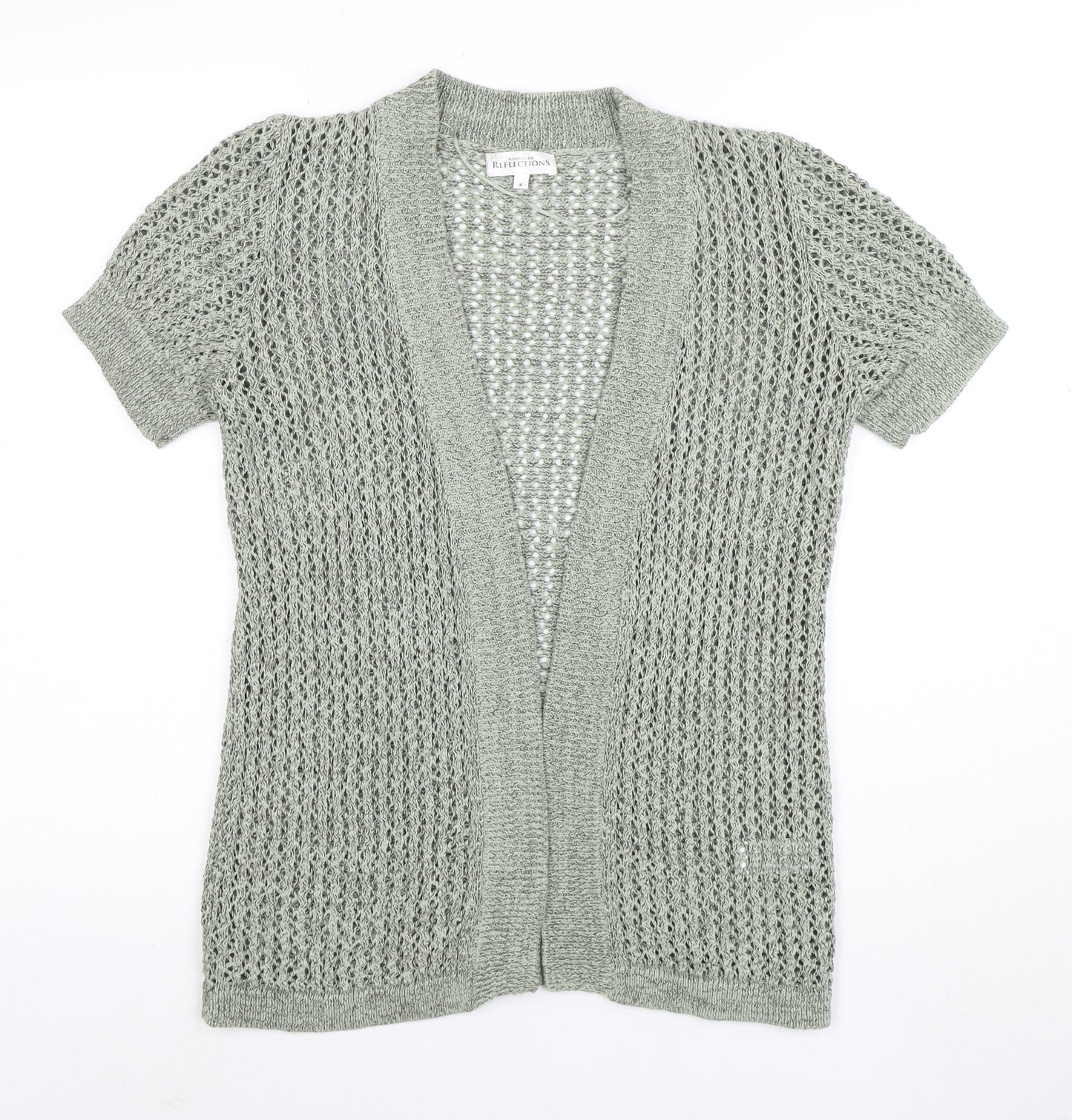 Northern Reflections Women’s Grey Open-Knit Short Sleeve Cardigan S