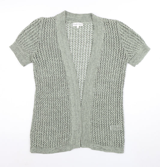 Northern Reflections Women’s Grey Open-Knit Short Sleeve Cardigan S