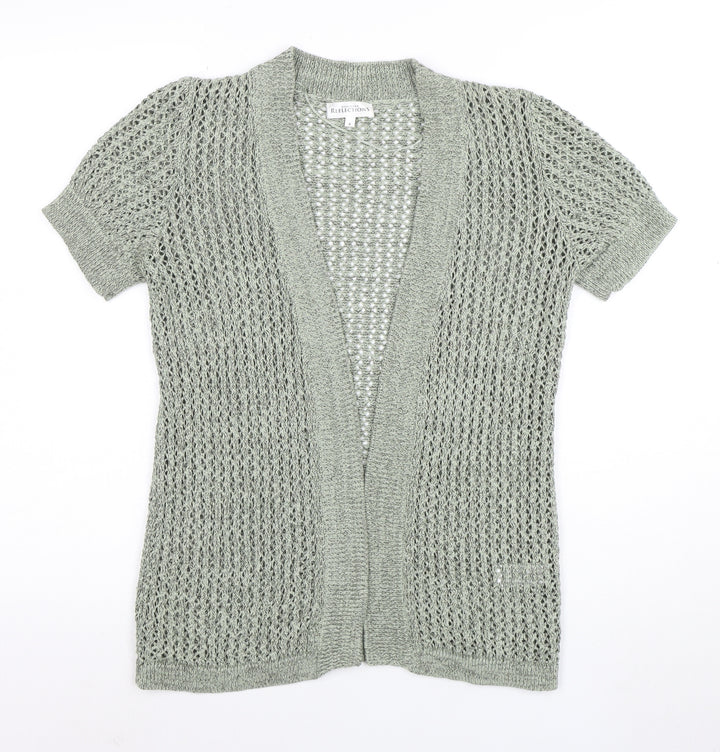 Northern Reflections Women’s Grey Open-Knit Short Sleeve Cardigan S