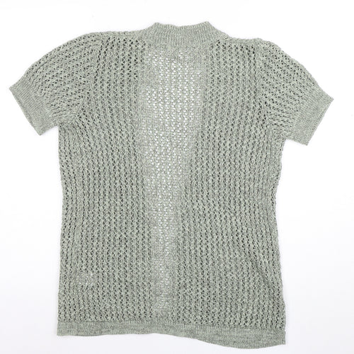 Northern Reflections Women’s Grey Open-Knit Short Sleeve Cardigan S