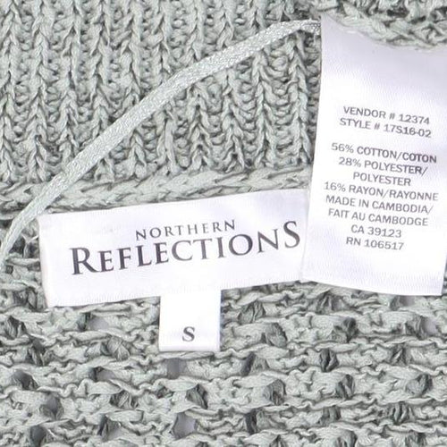 Northern Reflections Women’s Grey Open-Knit Short Sleeve Cardigan S